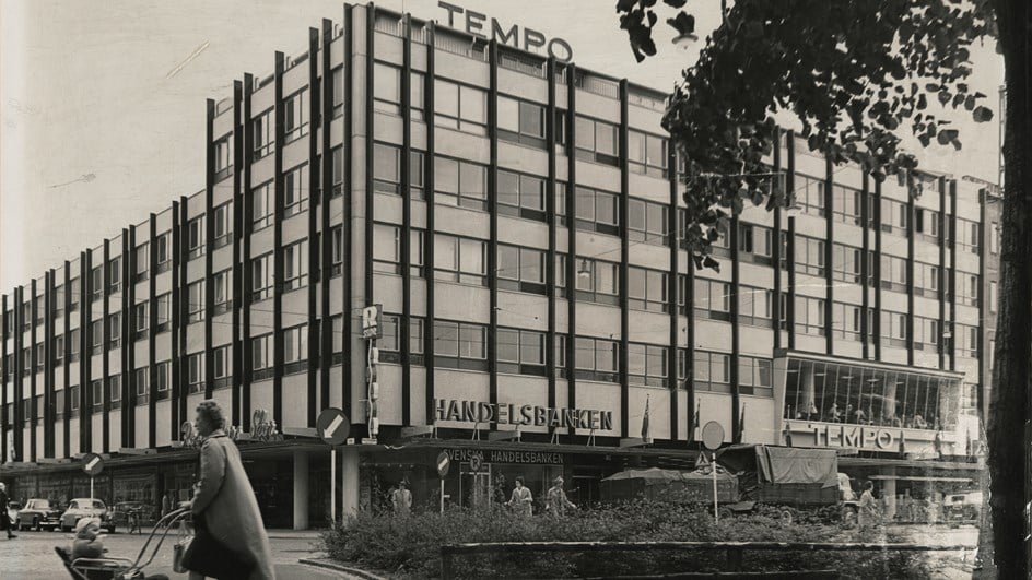 Affärshus med bl a Handelsbanken och Tempo, uppfört av Skånska Cementgjuteriet Malmö 1962 kopiera
