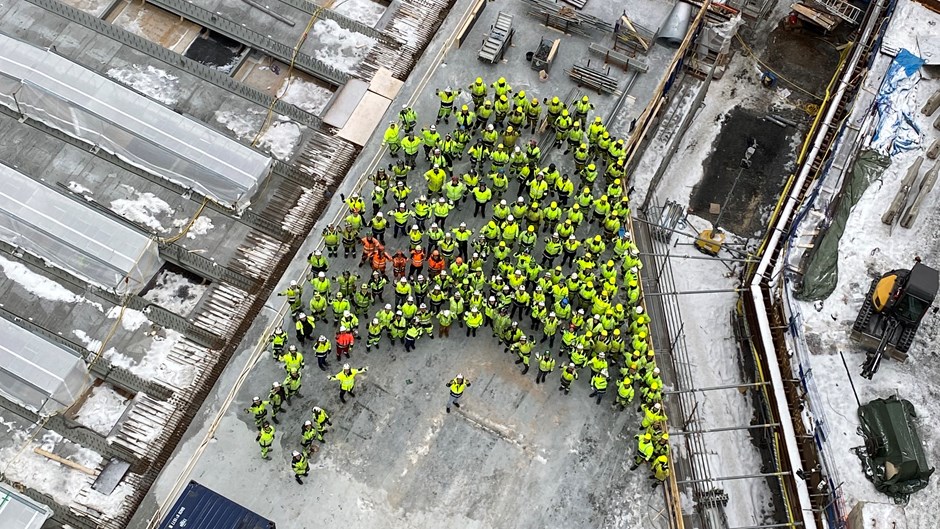 Alla medarbetare i Slussen samlade för en gruppbild.