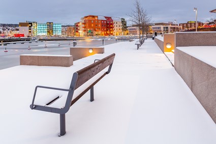 I den Inre hamnen, mitt i centrala Sundsvall, ha Skanska byggt 40 lägenheter.