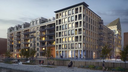 Skanska Hyresbostäders projekt Citadellskajen. Bild: Kanozi Arkitekter