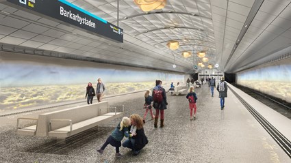 Två nya stationer byggs, Barkarbystaden och Barkarby.