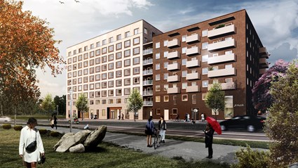 Parkkvarteret i Barkarby. Bild: Varg Arkitekter.