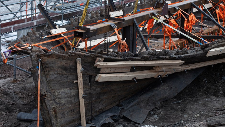 I Kalmars hamn hittades ett 1700-tals båtvrak under bygget av Linnéuniversitetet