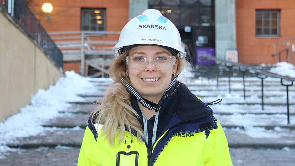 Porträtt på Skanskas projektingenjör Ina Djurestål.
