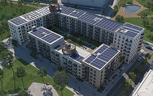 I det nya området Täby Park bygger vi kvarteret Scilla. Här skapar vi luftiga, ljusa bostadsrätter med höga krav på hållbarhet.