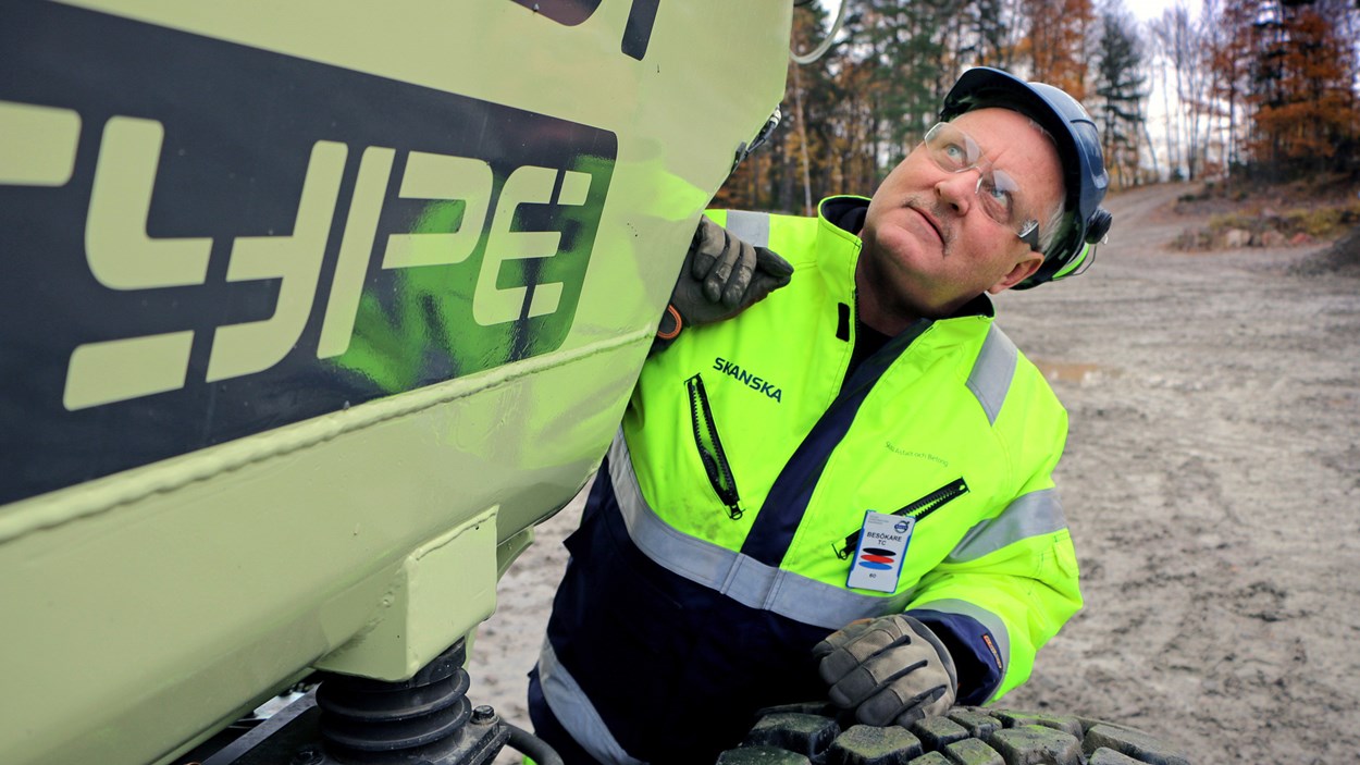 Maskinist Ove Blom bergtäkt