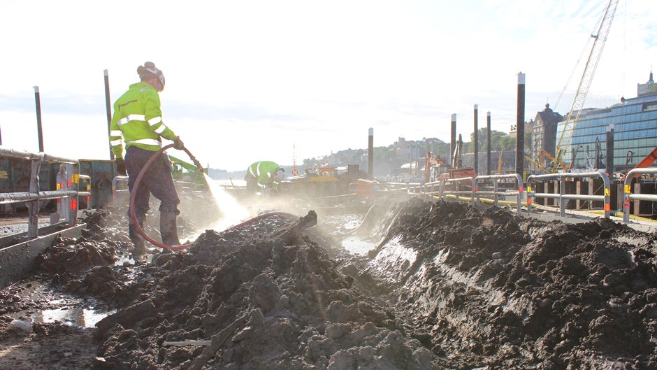 Undersökning av muddringsmassor på Slussplan.