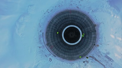 Ett färdigarmerat gravitationsfundament.