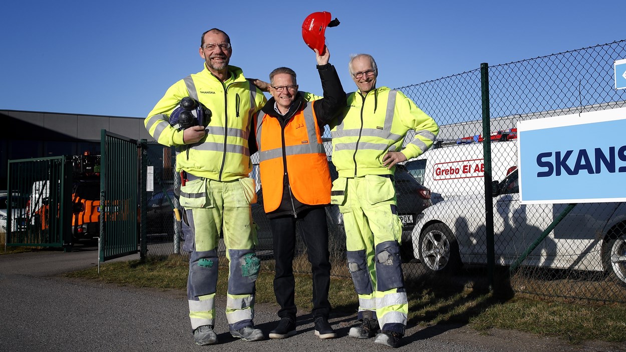 De tre vännerna Egon Karlsson, Stig Andersson och Gunnar Sandell har spenderat ett helt yrkesliv tillsammans på Skanska.