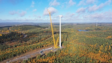 Vindkraftverken levererades och installerades av en extern turbinleverantör