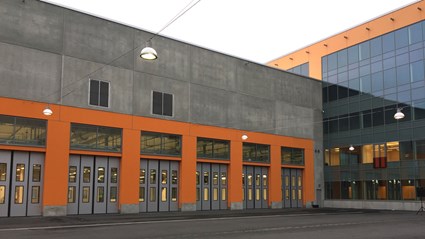 Fredriksdal bus depot courtyard