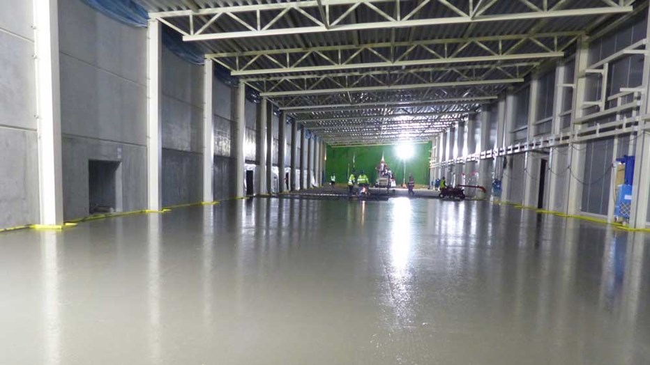 Floor casting in the ESS Klystron Gallery. Floor casting in the ESS Klystron Gallery.