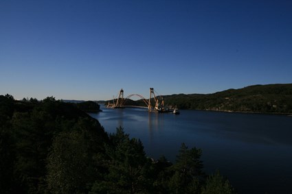 The bridge when transported through a narrow strait