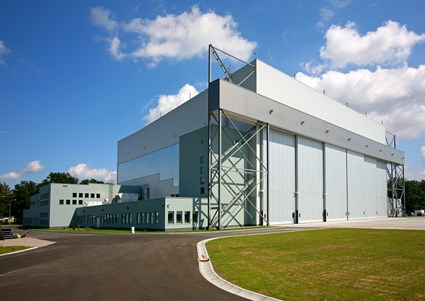 Hangar at the military airport in Powidz