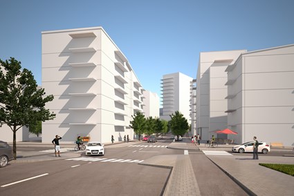 Volymstudie för framtidens Sundbypark av ÅWL Arkitekter & Tengbom Arkitekter.