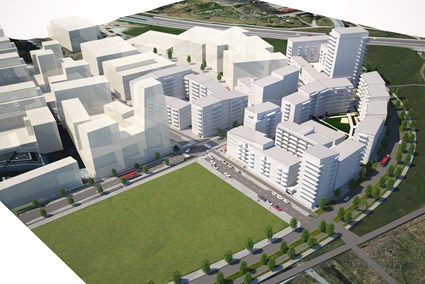 Volymstudie för framtidens Sundbypark av ÅWL Arkitekter & Tengbom Arkitekter.