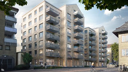 Lägenheterna i det nybyggda flerbostadshuset hyrs endast ut till personer som inte tjänar mer än 40 000 kronor i månaden. 