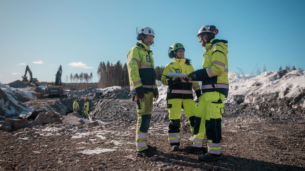 Skyddsrond i anläggningsprojektet Hammarängen i Skellefteå.