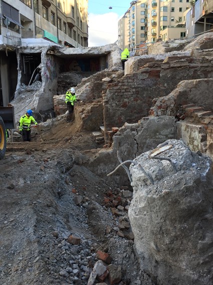 Archeological digs on Katarinavägen, October 2016.