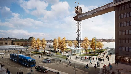 Panorama view: View over Katarinahissen and Katarinapark (source: Foster+Partners 2014).