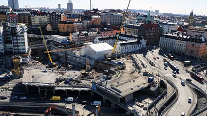  The view from the tower crane on the Slussen project is fantastic.