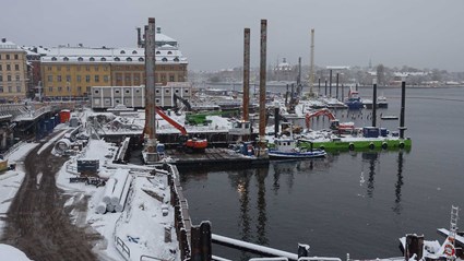 Pontoons during the winter.