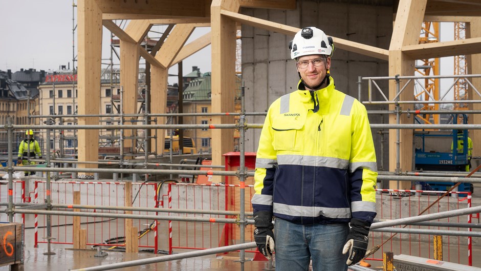 Skanskas blockchef Jonas Rydelius jobbar i Slussen.