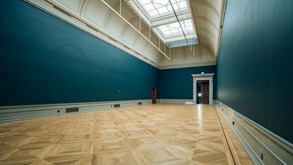 The halls have been repainted in various interesting wall colors.