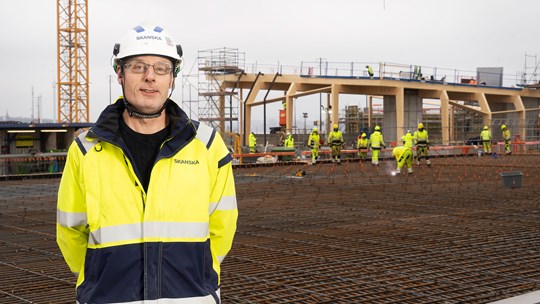 Skanskas produktionschef Uffe Thorell jobbar i Slussen.