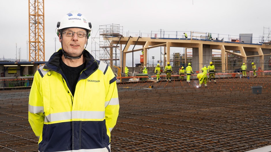 Skanskas produktionschef Uffe Thorell jobbar i Slussen.