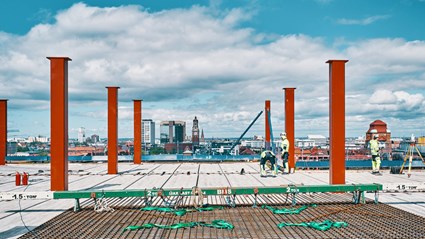 Från taket möts man av en fantastisk utsikt över Malmö.