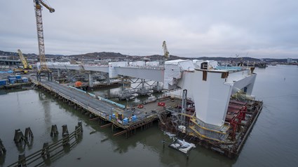 The bridge parts are joined together.