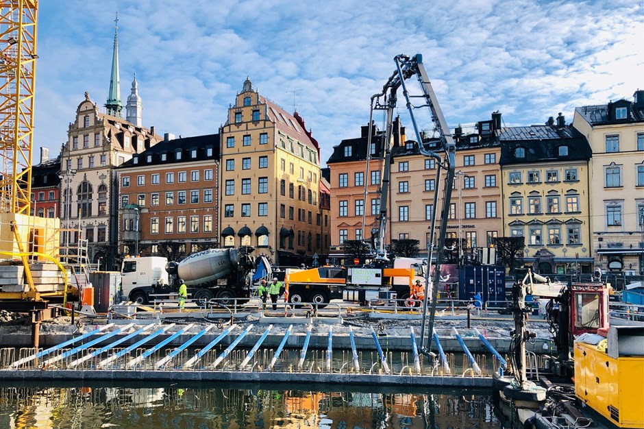 Eldriven betongpump Slussen