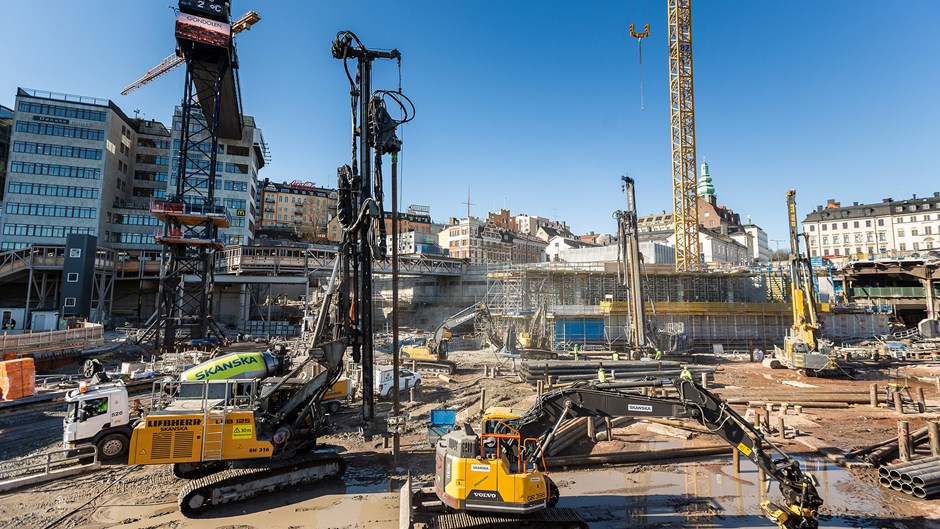 Arbetsområde Slussen i Stockholm maj 2019