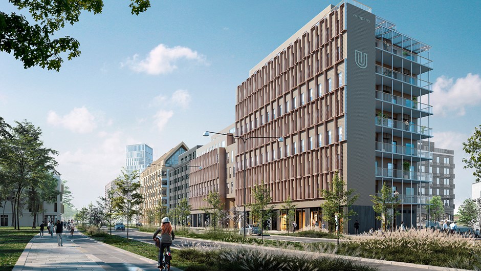 Aqua, ett kontorshus med fokus på hälsa, har just börjat byggas på Universitetsholmen.