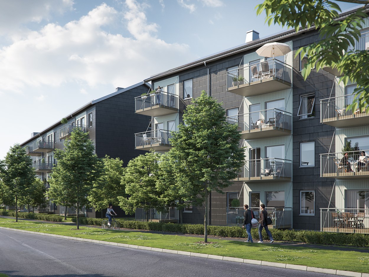 I Vikaholm, Växjö, bygger Skanska med BoKlok Kv. Nocken totalt 67 yteffektiva och välplanerade hyresrätter