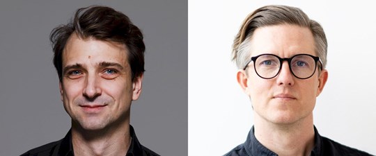 Porträtt av Henrik Ahnström, innovationsdirektör, Skanska och Niklas Johansson, produktchef E.ON.