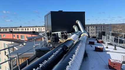 Nya fläktrum och ventilationslösningar har installerats på taket.