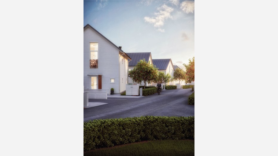 Husens utseende är inspirerat av traditionella skärgårdssamhällen. Bild: Sweco Arkitekter Husens utseende är inspirerat av traditionella skärgårdssamhällen. Bild: Sweco Arkitekter