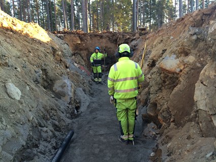 Arbetsområdet var trångt och utmanande.