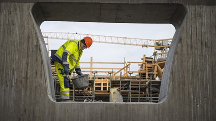 Byggarbetsplatsen är certifierad enligt Skanskas miljömärkningssystem, Grön arbetsplats.