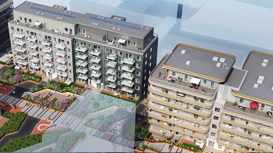 Brf Urbanis omgivning. Brf Urbanis omgivning.