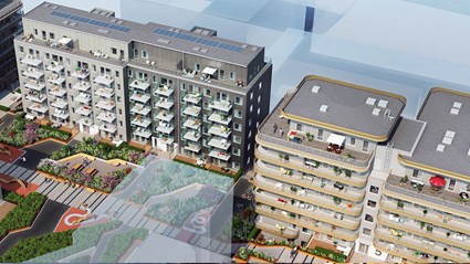 Brf Urbanis omgivning.