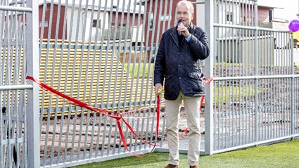 Peter Söderberg, ordförande i nämnden för fritid och folkhälsa i Kungsbacka kommun invigde allaktivitetsplanen.
