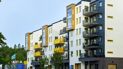 Varierade fasader i Solgränd, Nya Hovås.