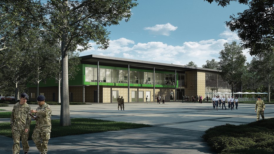 The recreational and communal space at Worthy Down will include retail and restaurant areas The recreational and communal space at Worthy Down will include retail and restaurant areas