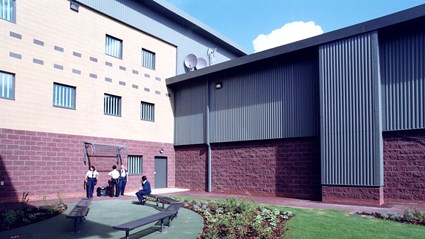 Outside space for staff at the Colnbrook Immigration Removal Centre