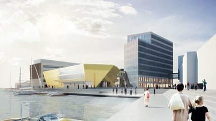 Skanska hyr ut, bygger nytt och bygger om vid Linnéuniversitet i Kalmar. BILD: Tengbom Arkitekter