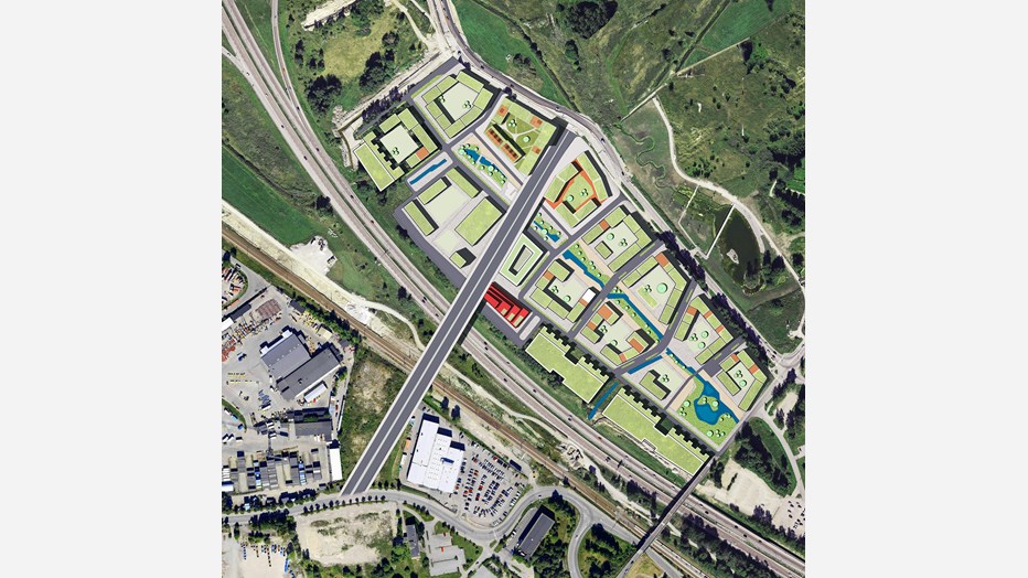 De nya kvarteren och bron innebär en viktig länk till kollektivtrafiken. De nya kvarteren och bron innebär en viktig länk till kollektivtrafiken.