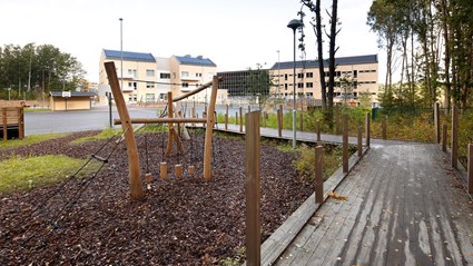 Bland lekredskapen kan eleverna låta fantasin flöda och lekarna utvecklas.